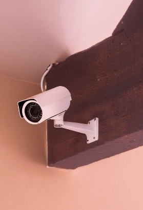 Online Security CCTV camera surveillance system outdoor of house.